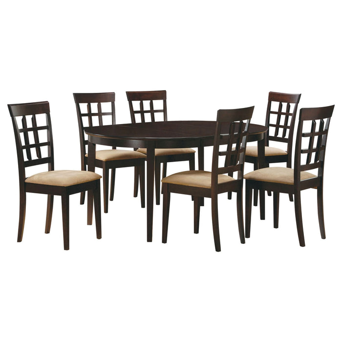 Gabriel 7 - piece Extension Leaf Dining Table Set Cappuccino - Walo Furniture