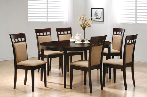 Gabriel 7 - piece Extension Leaf Dining Table Set Cappuccino - Walo Furniture