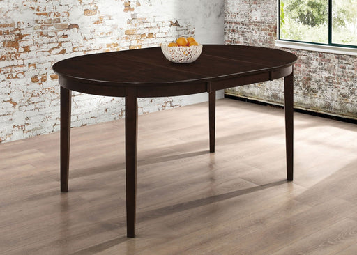 Gabriel Oval 60 - inch Extension Leaf Dining Table Cappuccino - Walo Furniture