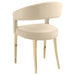 Galiano Velvet Upholstered Dining Arm Chair Beige (Set of 2) - Walo Furniture