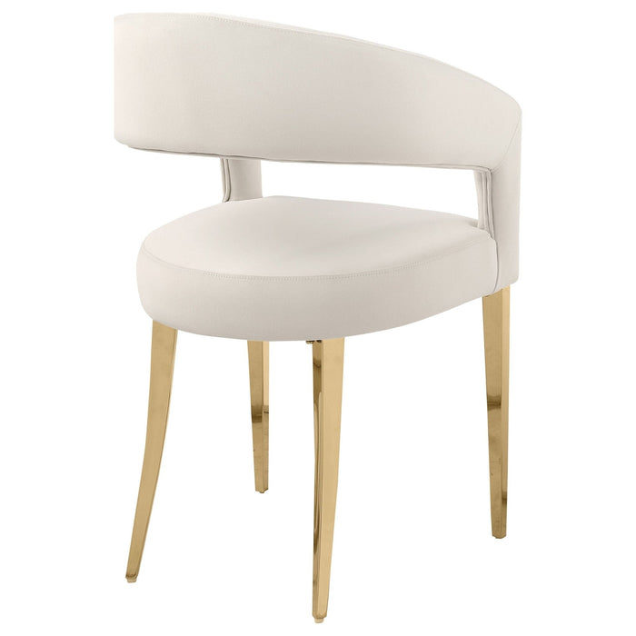 Galiano Velvet Upholstered Dining Arm Cream Beige (Set of 2) - Walo Furniture