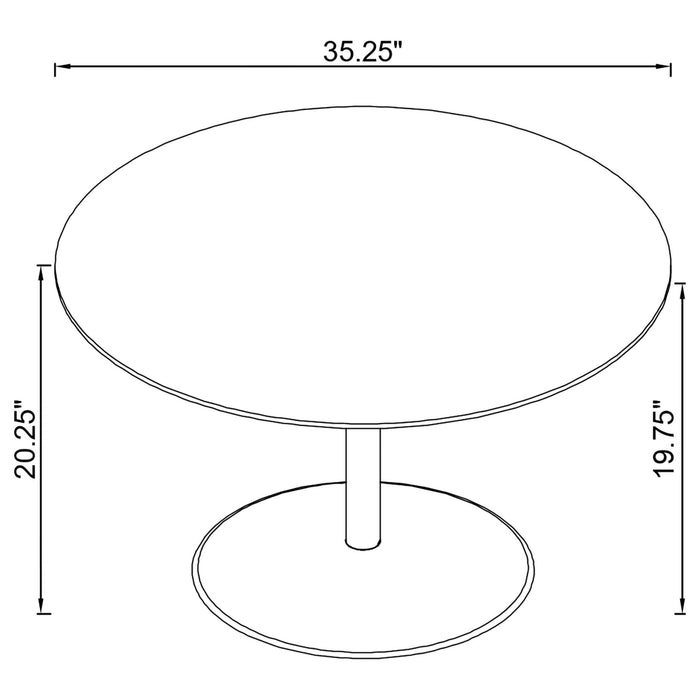 Ganso Round Metal Coffee Table With Tempered Glass Top Black - Walo Furniture