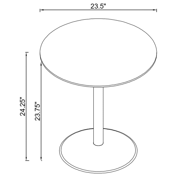 Ganso Round Metal End Table With Tempered Glass Top Black - Walo Furniture