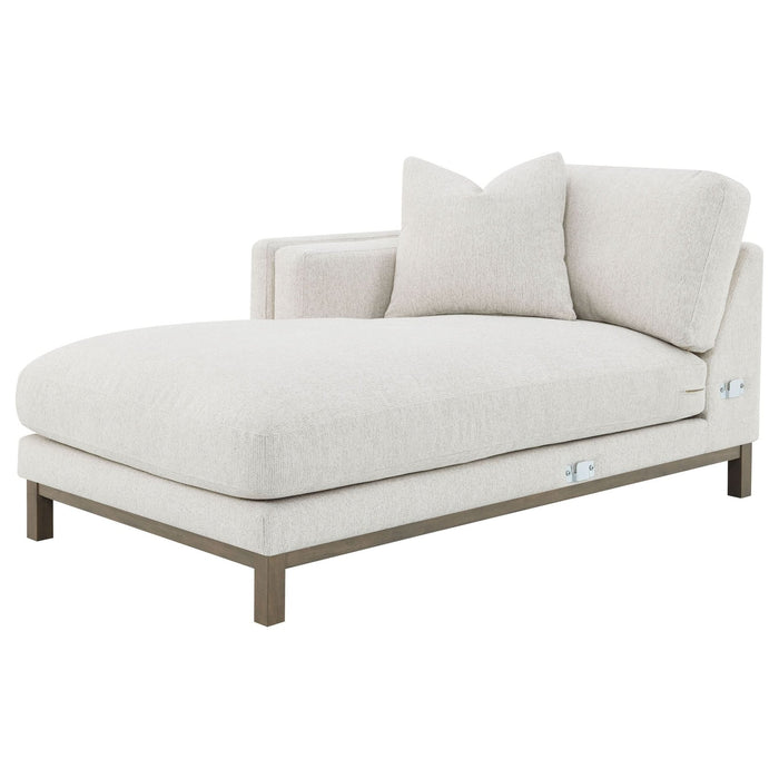 Geneva Boucle Upholstered Sectional Chaise Sofa Sand - Walo Furniture