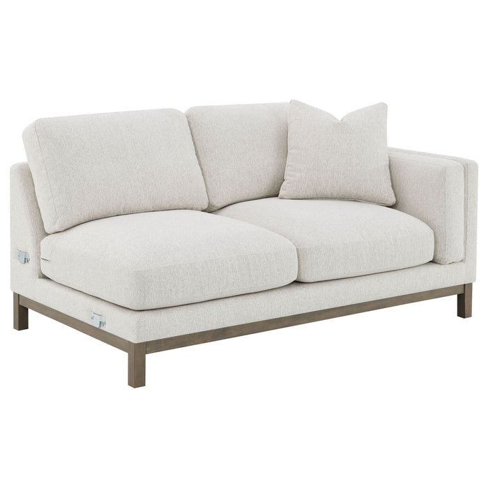 Geneva Boucle Upholstered Sectional Chaise Sofa Sand - Walo Furniture