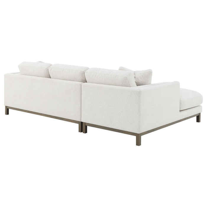 Geneva Boucle Upholstered Sectional Chaise Sofa Sand - Walo Furniture