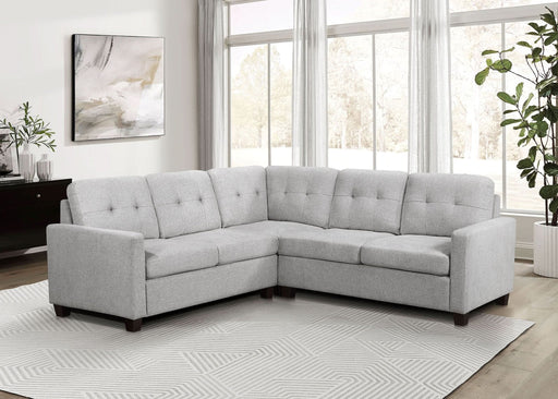 Georgina 3 - piece Upholstered Sectional Sofa Steel Beige - Walo Furniture