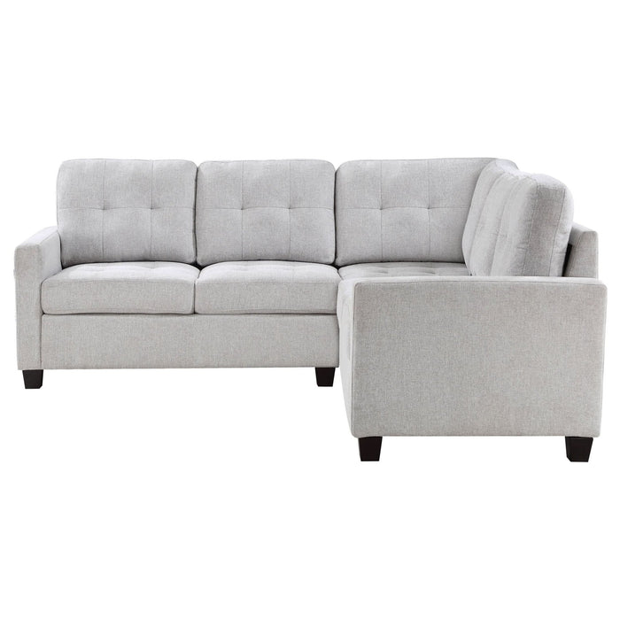 Georgina 3 - piece Upholstered Sectional Sofa Steel Beige - Walo Furniture