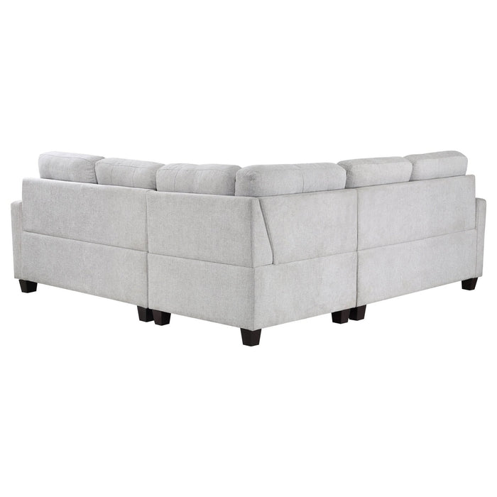 Georgina 3 - piece Upholstered Sectional Sofa Steel Beige - Walo Furniture