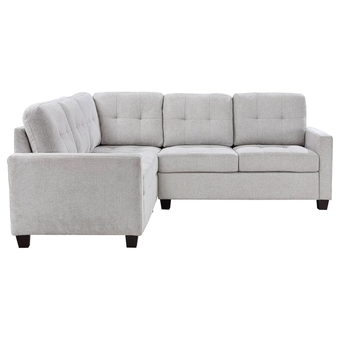 Georgina 3 - piece Upholstered Sectional Sofa Steel Beige - Walo Furniture