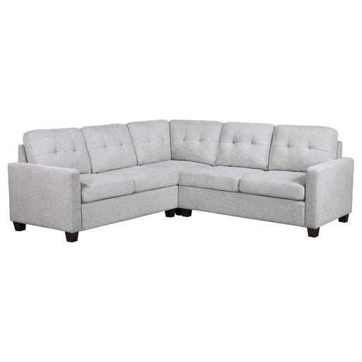 Georgina 3 - piece Upholstered Sectional Sofa Steel Beige - Walo Furniture