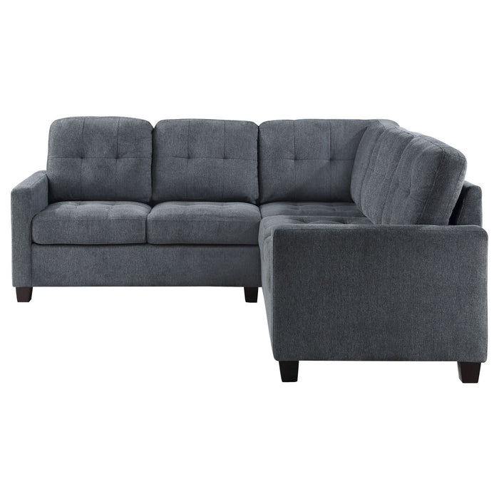 Georgina 3 - piece Upholstered Sectional Sofa Steel Grey - Walo Furniture