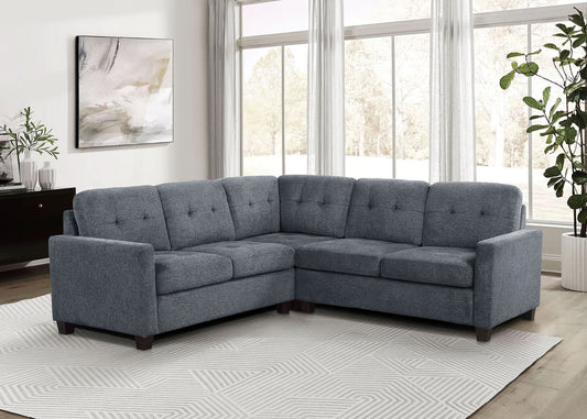 Georgina 3 - piece Upholstered Sectional Sofa Steel Grey - Walo Furniture