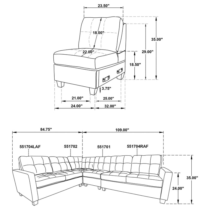 Georgina 4 - piece Upholstered Modular Sectional Sofa Beige - Walo Furniture