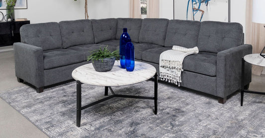 Georgina 4 - piece Upholstered Modular Sectional Steel Grey - Walo Furniture