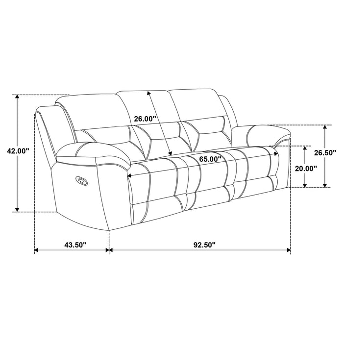 Gilson 2 - piece Chenille Upholstered Reclining Sofa Set Grey - Walo Furniture