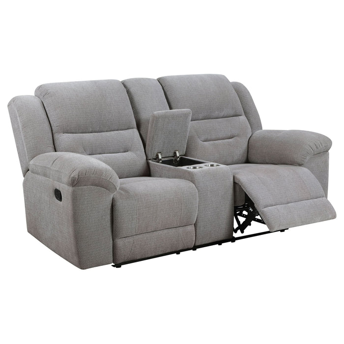 Gilson 2 - piece Chenille Upholstered Reclining Sofa Set Grey - Walo Furniture