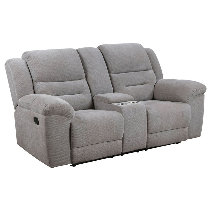 Gilson 2 - piece Chenille Upholstered Reclining Sofa Set Grey - Walo Furniture