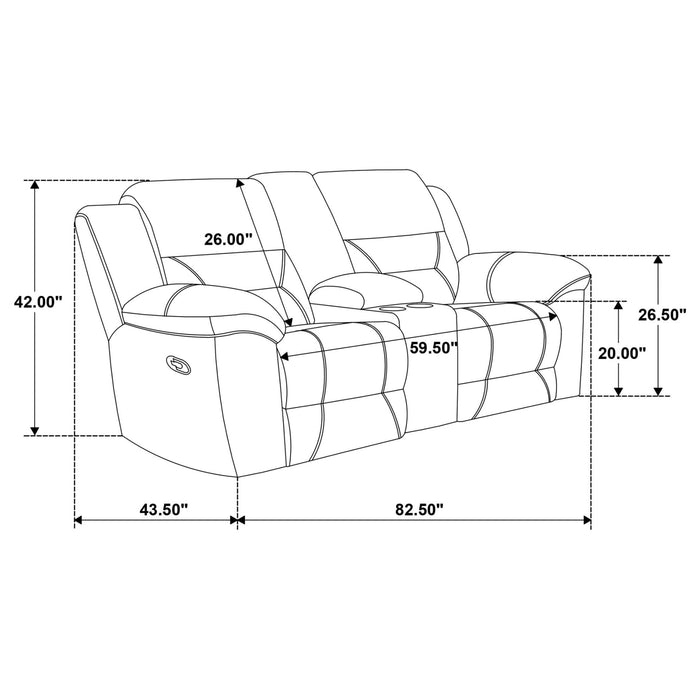 Gilson 2 - piece Chenille Upholstered Reclining Sofa Set Grey - Walo Furniture