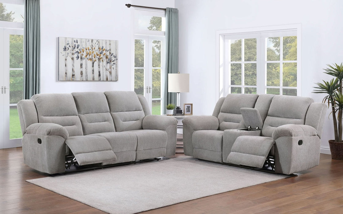 Gilson 2 - piece Chenille Upholstered Reclining Sofa Set Grey - Walo Furniture