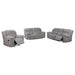 Gilson 3 - piece Chenille Upholstered Reclining Sofa Set Grey - Walo Furniture