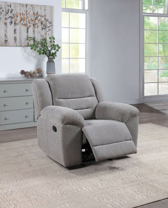 Gilson Chenille Upholstered Glider Recliner Chair Grey - Walo Furniture