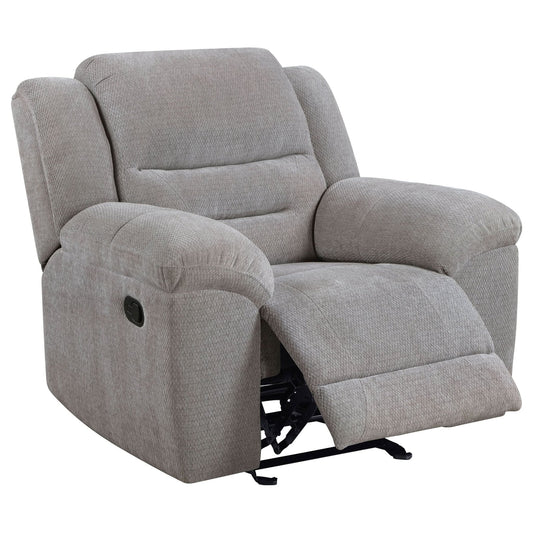 Gilson Chenille Upholstered Glider Recliner Chair Grey - Walo Furniture