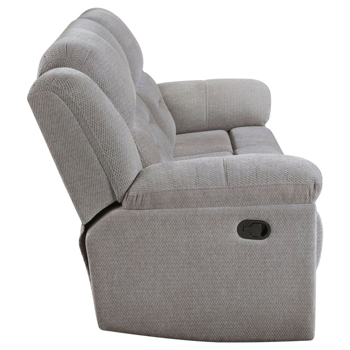 Gilson Chenille Upholstered Reclining Sofa Grey - Walo Furniture