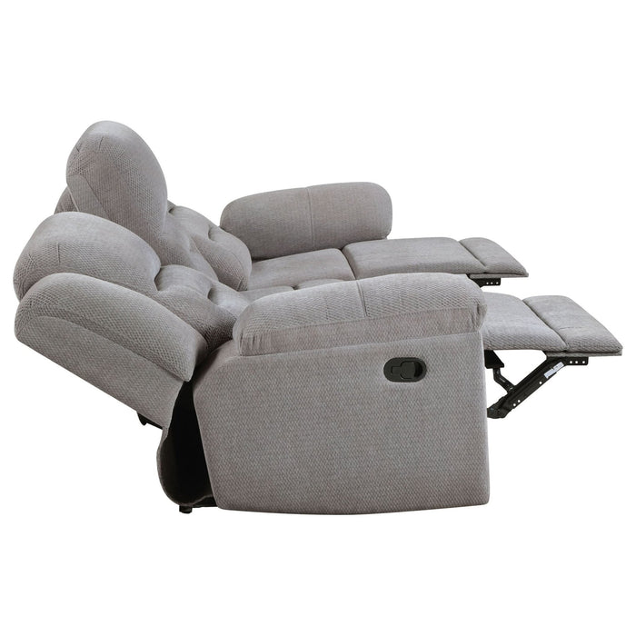 Gilson Chenille Upholstered Reclining Sofa Grey - Walo Furniture