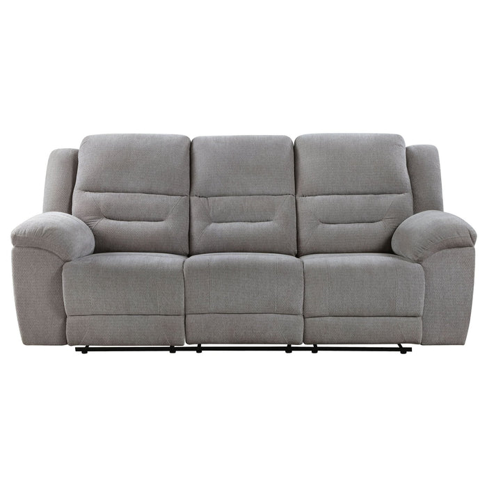 Gilson Chenille Upholstered Reclining Sofa Grey - Walo Furniture