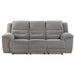 Gilson Chenille Upholstered Reclining Sofa Grey - Walo Furniture