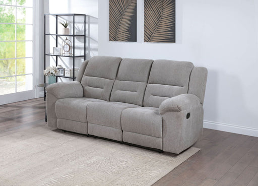 Gilson Chenille Upholstered Reclining Sofa Grey - Walo Furniture