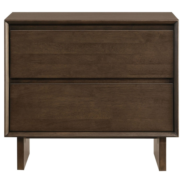 Glenwood 2 - drawer Nightstand Bedside Table Warm Brown - Walo Furniture