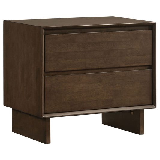 Glenwood 2 - drawer Nightstand Bedside Table Warm Brown - Walo Furniture