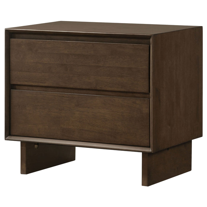 Glenwood 2 - drawer Nightstand Bedside Table Warm Brown - Walo Furniture