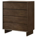 Glenwood 4 - drawer Chest of Drawers Warm Brown - Walo Furniture