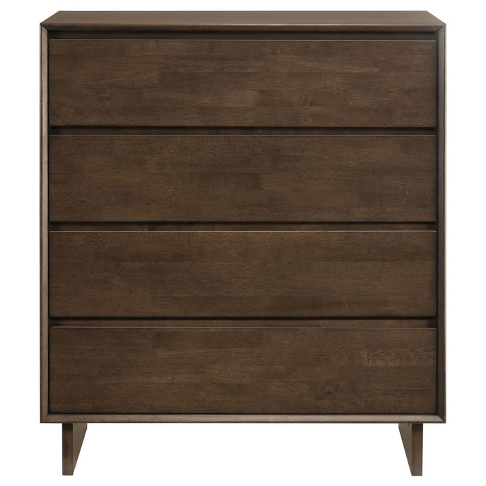 Glenwood 4 - drawer Chest of Drawers Warm Brown - Walo Furniture