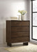 Glenwood 4 - drawer Chest of Drawers Warm Brown - Walo Furniture