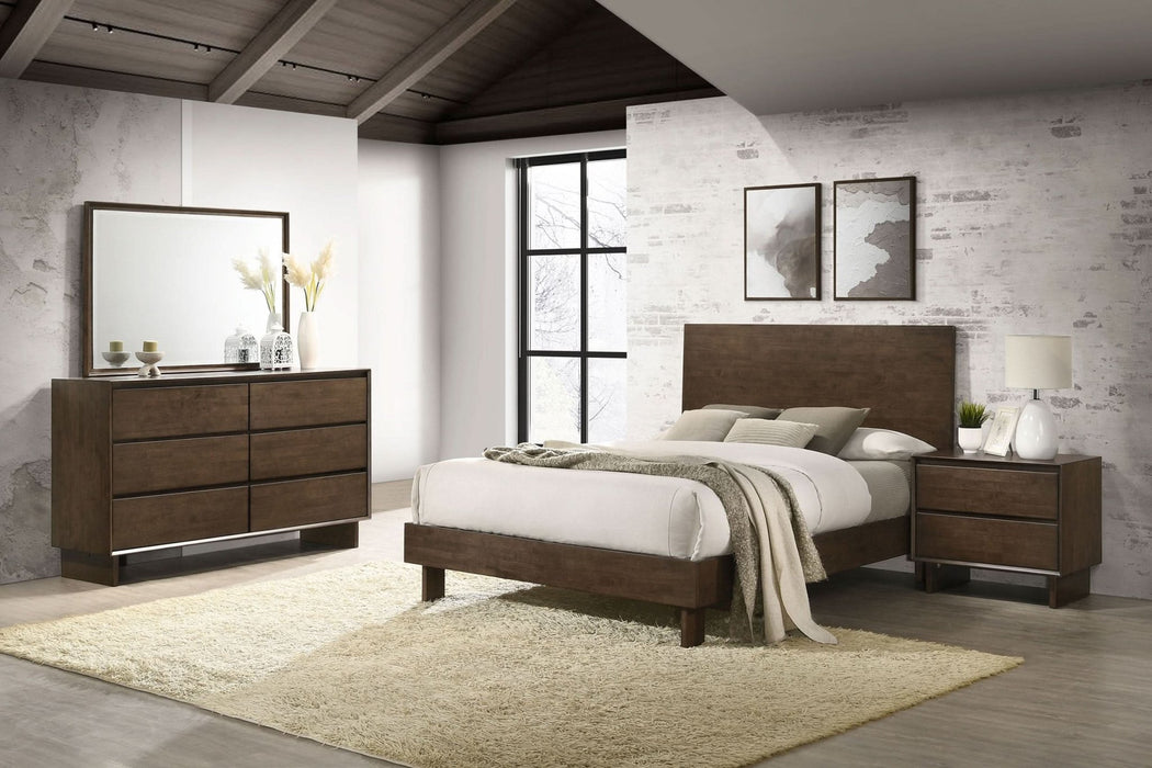 Glenwood 4 - piece Eastern King Bedroom Set Warm Brown - Walo Furniture