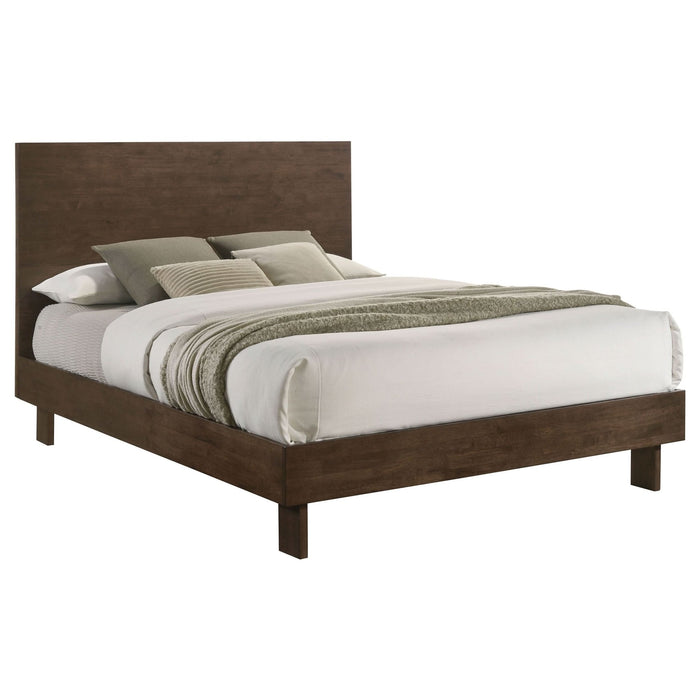 Glenwood 48 - inch Queen Platform Panel Bed Warm Brown - Walo Furniture