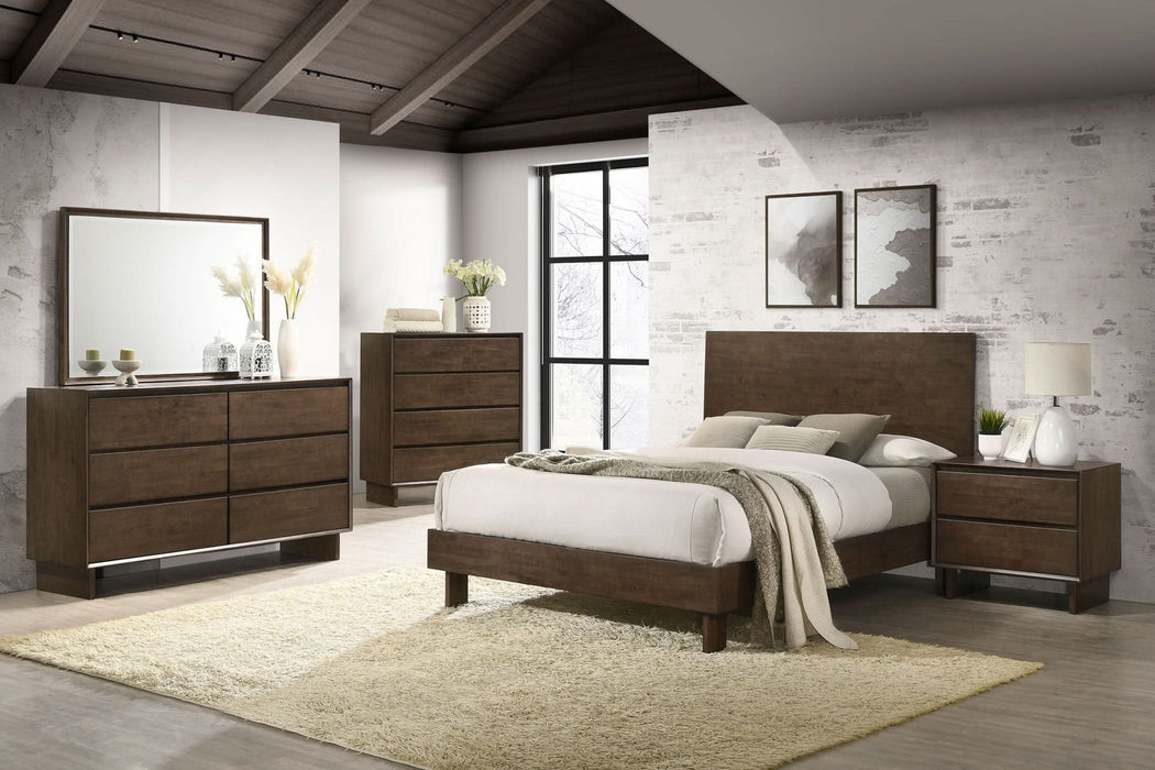 Glenwood 48 - inch Queen Platform Panel Bed Warm Brown - Walo Furniture