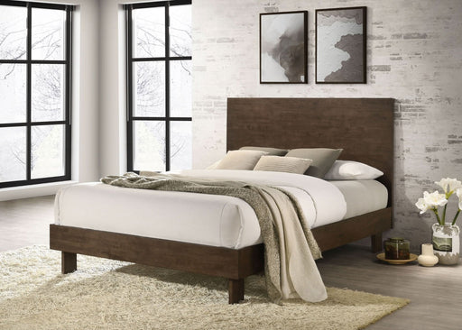 Glenwood 48 - inch Queen Platform Panel Bed Warm Brown - Walo Furniture