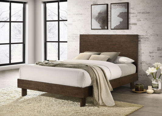 Glenwood 48 - inch Queen Platform Panel Bed Warm Brown - Walo Furniture