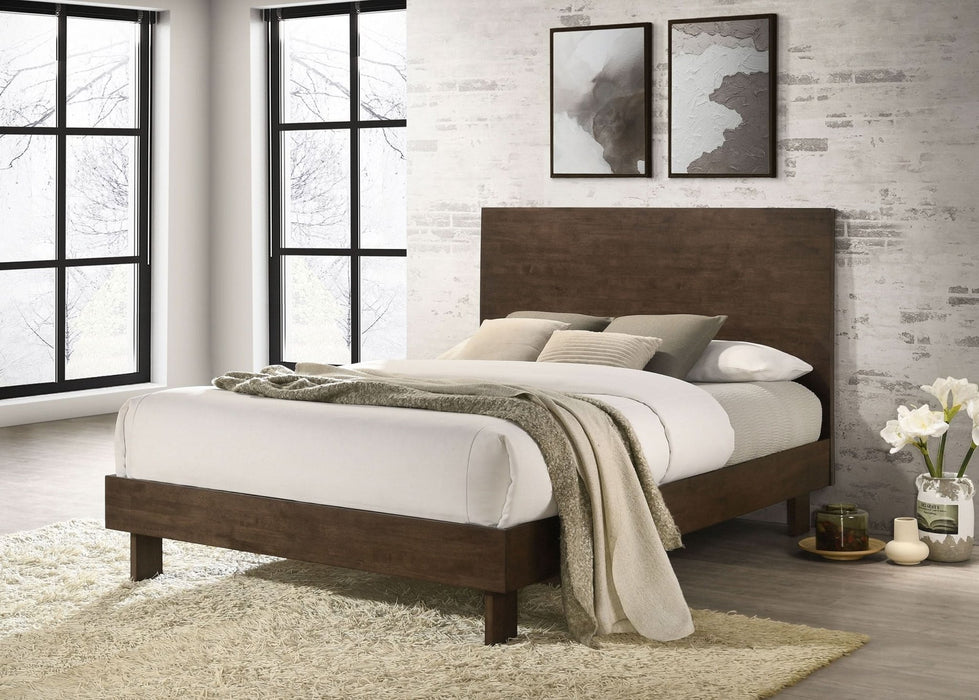 Glenwood 48 - inch Queen Platform Panel Bed Warm Brown - Walo Furniture