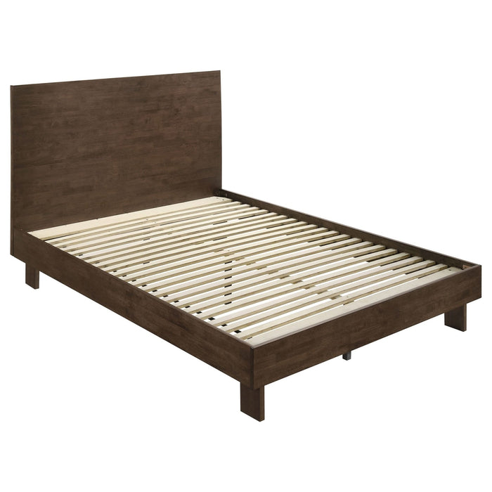 Glenwood 48 - inch Queen Platform Panel Bed Warm Brown - Walo Furniture