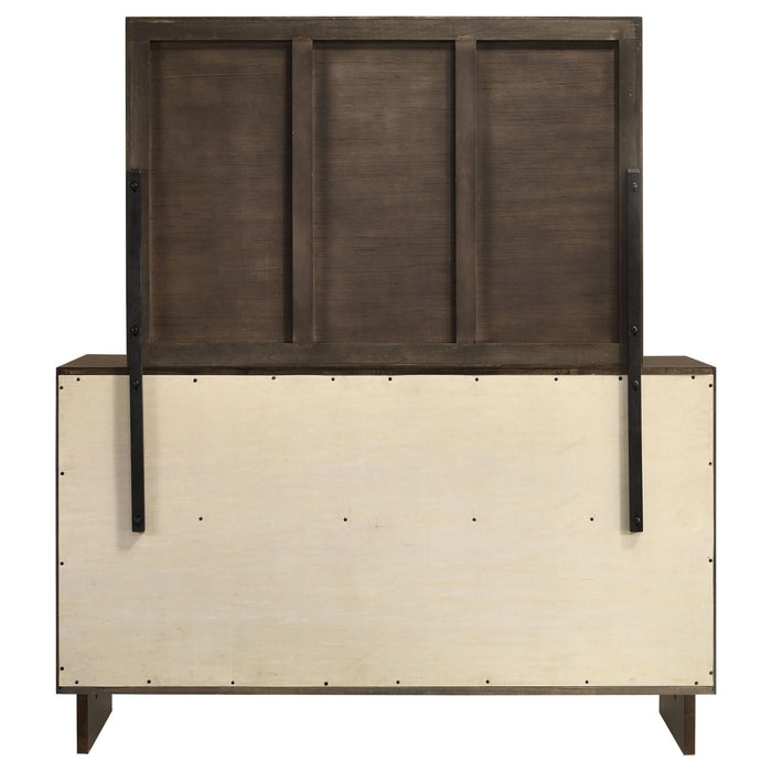 Glenwood 6 - drawer Dresser and Mirror Warm Brown - Walo Furniture