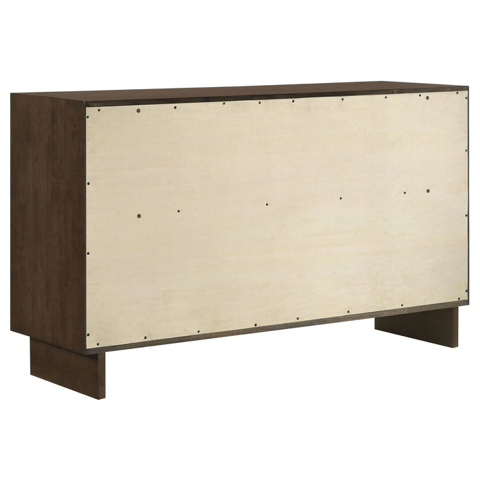 Glenwood 6 - drawer Dresser Cabinet Warm Brown - Walo Furniture