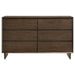 Glenwood 6 - drawer Dresser Cabinet Warm Brown - Walo Furniture