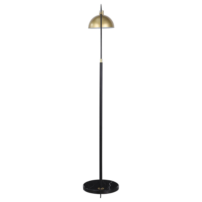 Gloria 74 - inch Arched Dome Shade Metal Floor Lamp Black - Walo Furniture