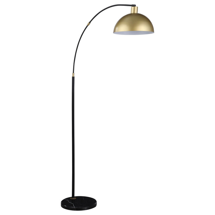 Gloria 74 - inch Arched Dome Shade Metal Floor Lamp Black - Walo Furniture